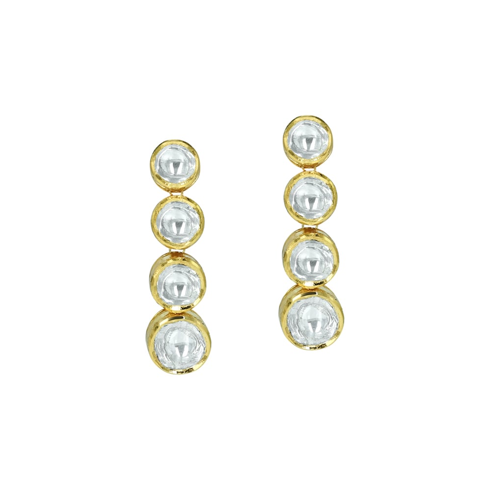 Cascading Polk Drop Earrings for Timeless Elegance